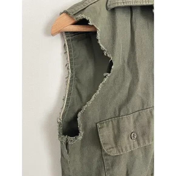 Vtg DSNY Department Of Sanitation Uniform Vest Cutoff Shirt New York City - Picture 4 of 12